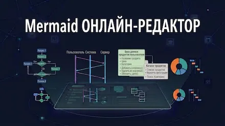 Онлайн-редактор Mermaid — генерация по синтаксису Mermaid в один клик блок-схем, диаграмм последовательности, диаграмм классов и других — всего 21 вид диаграмм