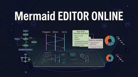 Editor online Mermaid - Membuat diagram alur, diagram urutan, dan diagram kelas dengan sintaks Mermaid dalam sekali klik serta 21 jenis diagram lainnya